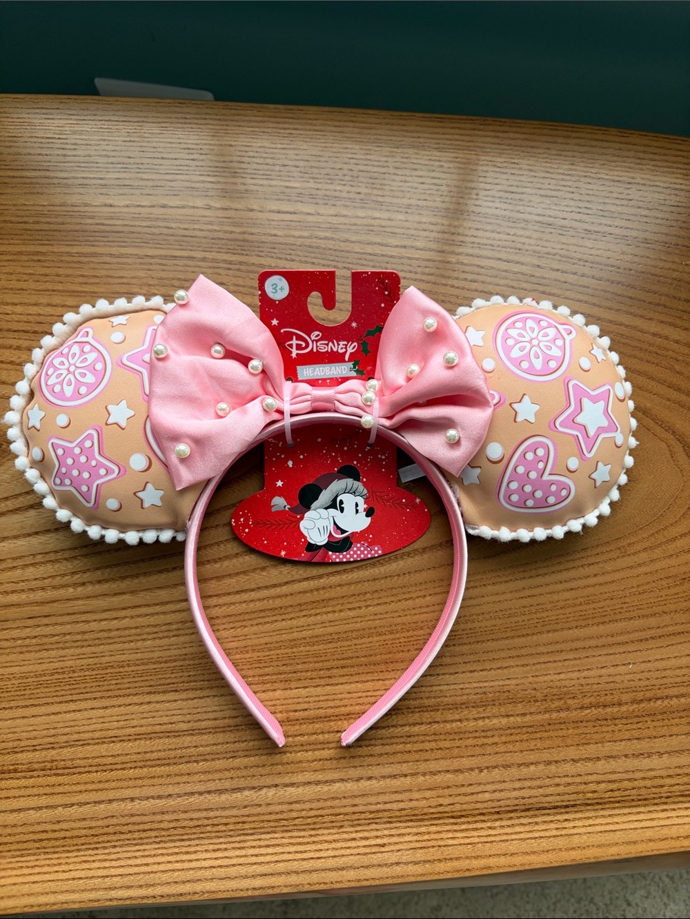 Disney | Gingerbread Cookie Minnie Ear Headband with Pearl Bow